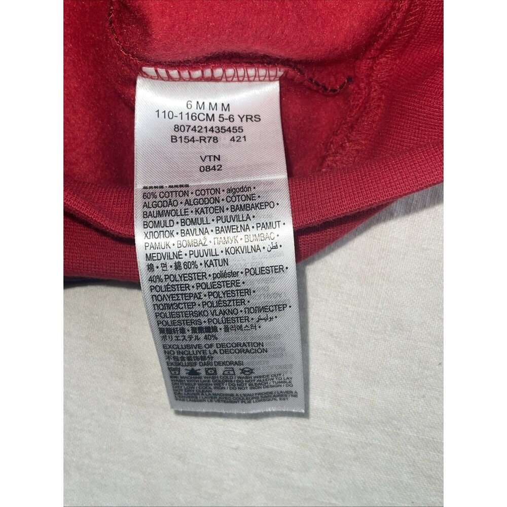 Nike Air Jordan Kids Reverse Tie Dye Pullover Hoodie Black Red Gym Sz 6 NWT - Picture 7 of 8